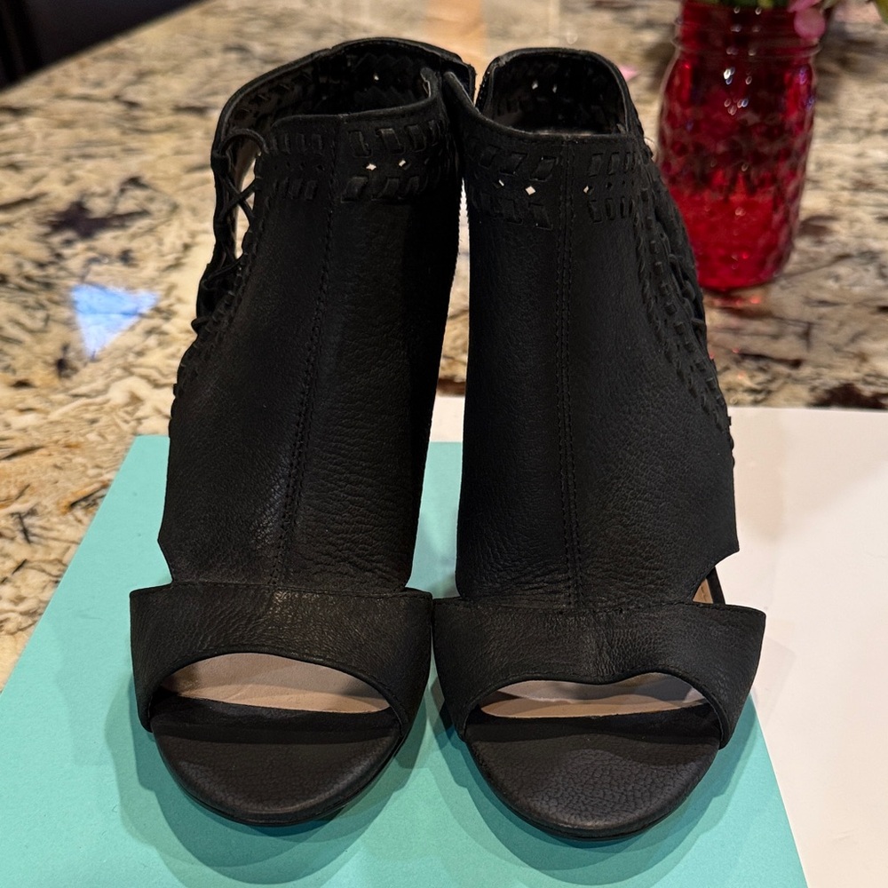 Elegant Black Women's Peep-Toe Heels